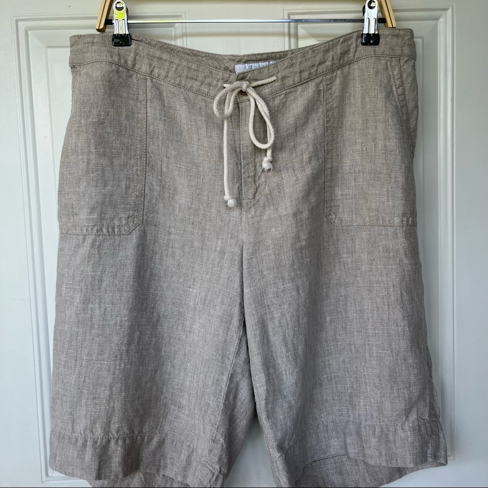 •LIZ CLAIBORNE• LizWear Linen Bermuda Shorts - Size XL